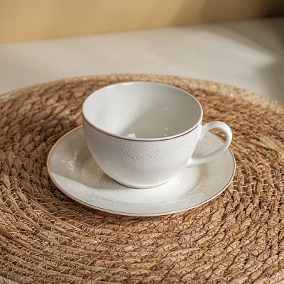 Чайная пара 220мл WHITE LACE п/у (фарф.) (1/12)