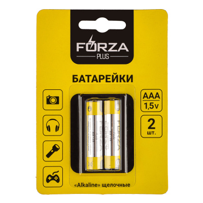 Батарейки 2шт щелочная FORZA "ALKALINE"  (тип ААА) (LR03) (10/10/240)