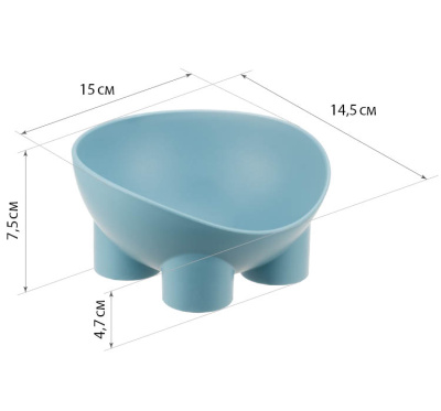 Миска для животных СЛОН 0,3л Серо-голубой (1/16)