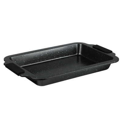 Противень глубокий 36x23x3,5см, АП Мрамор, силикон.ручки SATOSHI Лион (1/24)