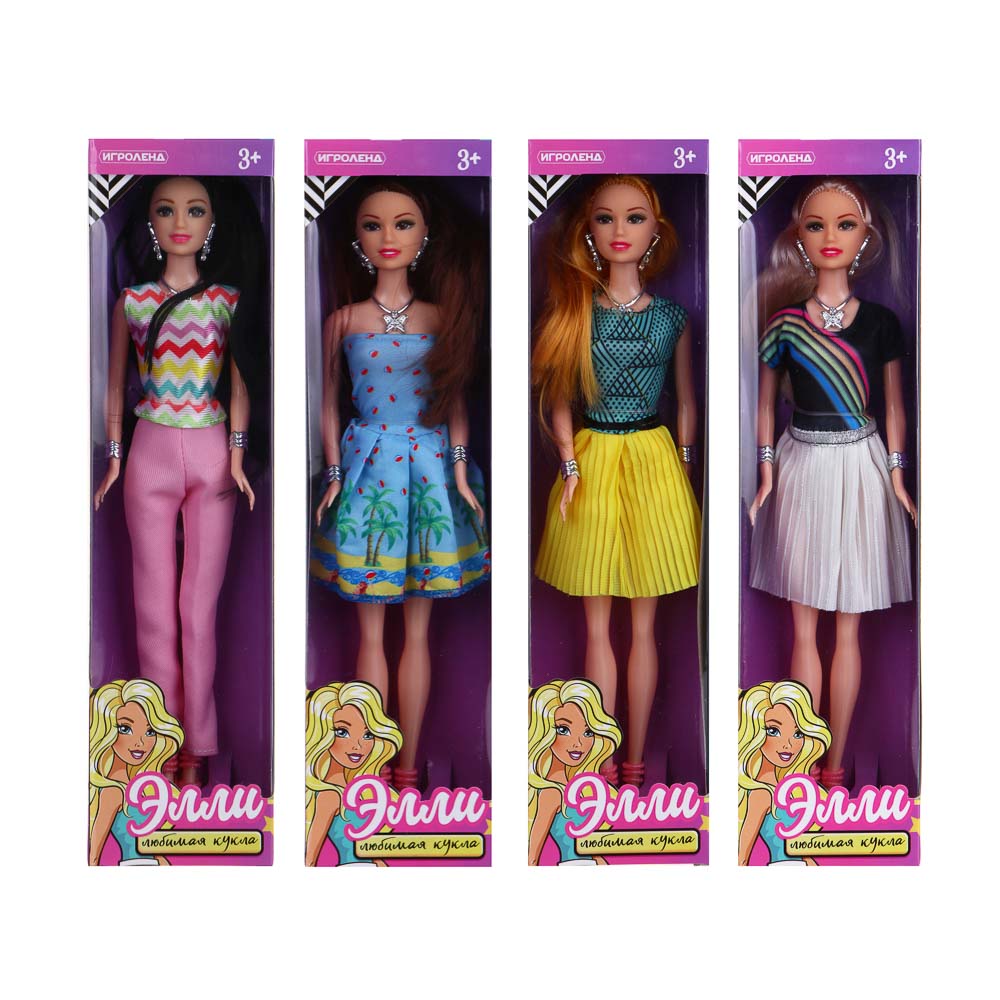 Кукла классическая 29см, pvc, pp, 8х4,5х32см, 4 диз ИГРОЛЕНД (1/120)