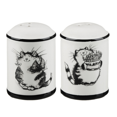Набор д/соли и перца 4,7*6,6см MILLIMI "Забавные коты" (кер)(1)