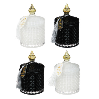 Свеча ароматизированная Blaсk&White 160гр. wood sage, white flower, bluebell, pear NEW GALAXY (1/12)