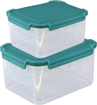 Набор контейнеров герметичных на защелках 2шт (0,8л+1,6л) (11шт) 
