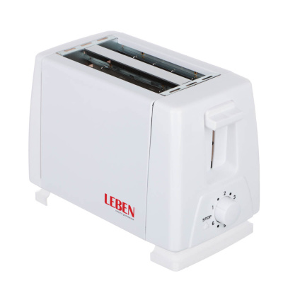 Тостер 750Вт,2 отдел.,6 ступ. прожар.,220Вт,функц.выжиг.фигурки на хлебе LEBEN (1/12)