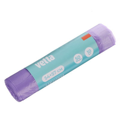 Мешки для мусора  50л 10шт с завязками 10мкм (желтые) (35/35)