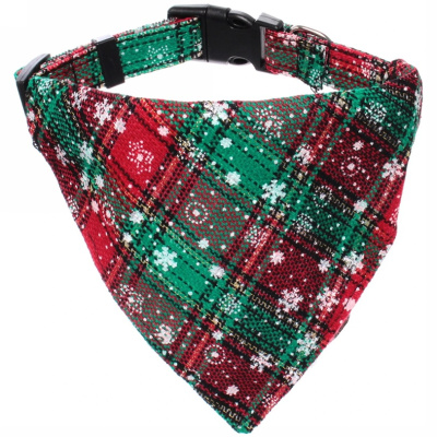 Ошейник - бандана для питомца "МурГаф" 1,5*34см, цв.зелёный (1/10)