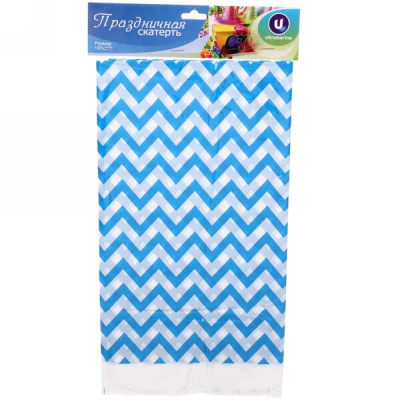 Скатерть "Волны" голубая 108*180см, пвх (1/50)