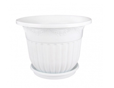 Горшок-кашпо "Лозанна" 40л с/под (белый),пласт (5)