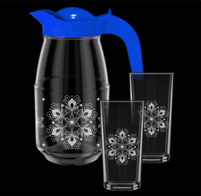 Набор для воды 3пр. "Шантарам" (кувшин 1,5л +2 стакана 0,25л)(стекло)(1/4)