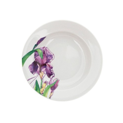 Тарелка глубокая диам. 240 мм Гладкий край Ирисы (фарфор) , р.4 (20)