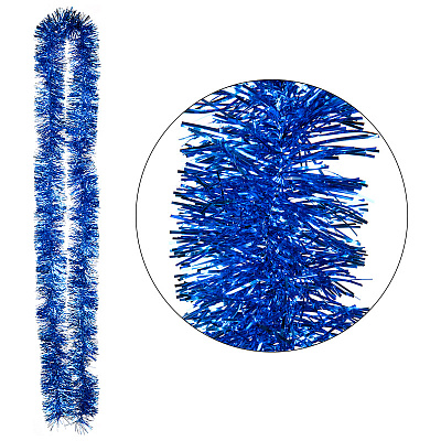 Мишура SYMTA-1623181, длина 2м 6 слоев, цвет синий,ПЭТ (1/12)