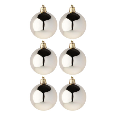 Набор шаров 6шт 6см пластик, шампань СНОУ БУМ (1/50)