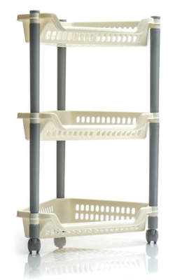 Этажерка угловая 3-х секц. (на колесах), пласт.(5)