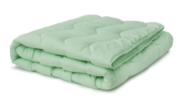 Одеяло "Бамбуковое волокно" 200х220 Микрофибра Волны/Зеленый (1/6/5)