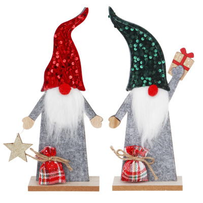Фигурка декоративная Гном, 29,5 см, фетр, дерево, 2 диз СНОУ БУМ 