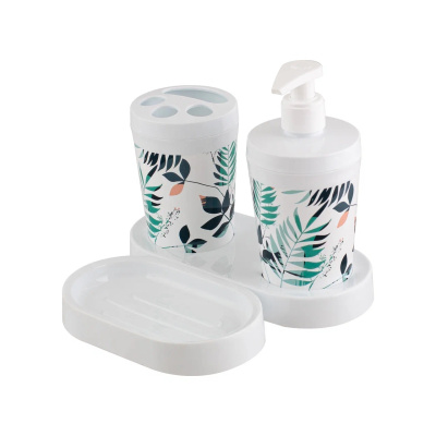 Набор для ванной комнаты 3 пр на подст. BREEZE leaf,пласт. (1/12)