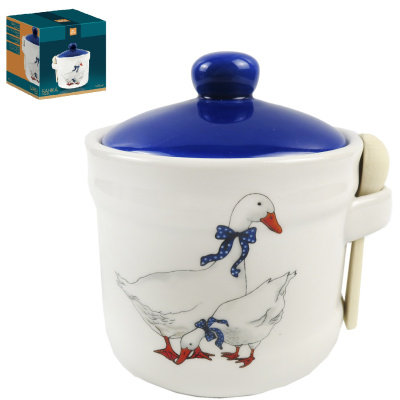 Банка "ГУСИ" 450мл с ложкой (кер.доломит) п/у (1/36)