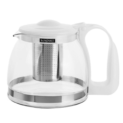 Чайник заварочный 1250 мл с фильтром цв. белый (стек.) (1/18)     