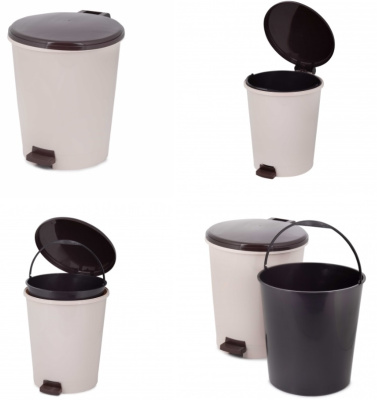 Ведро 12л (с педалью)(сл.кость) пласт.(уп.2)