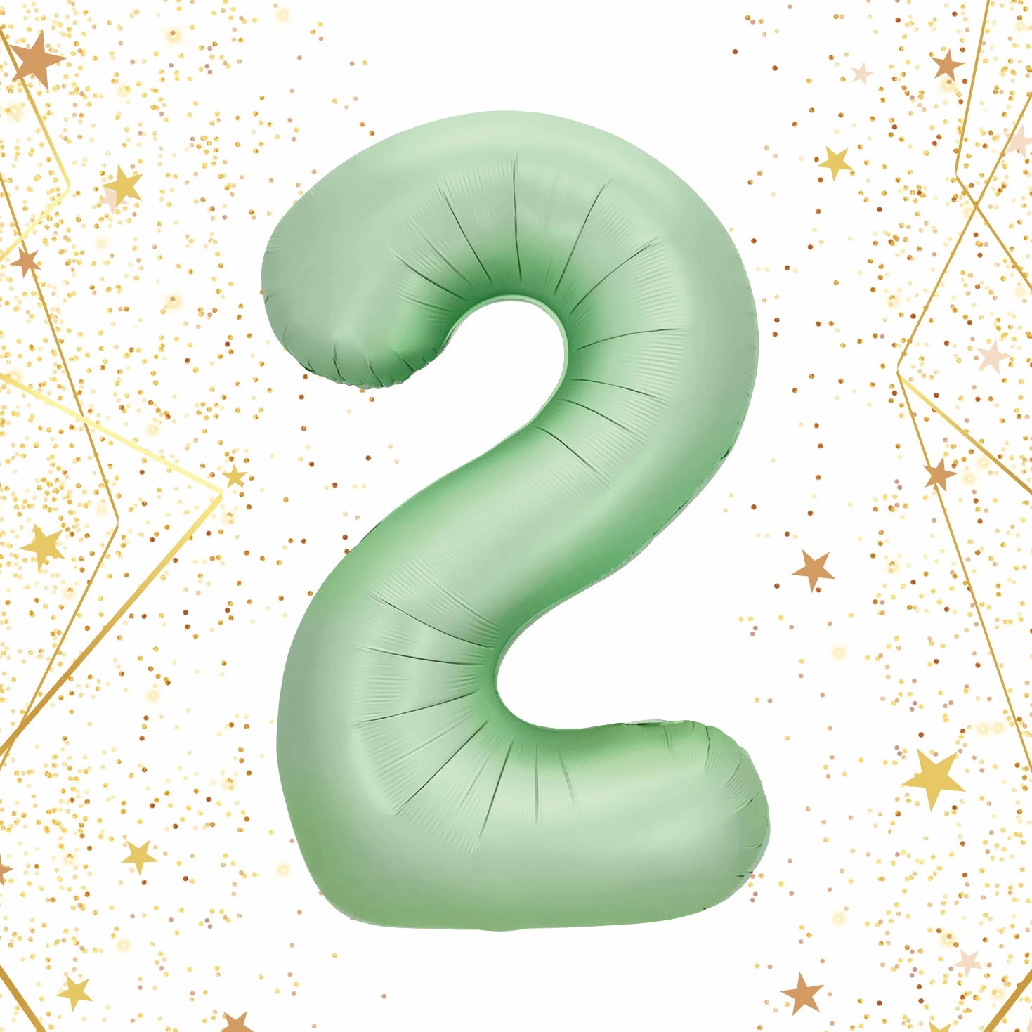 Шар фольгированный 32'/81см "Цифра "2" (зеленый) (1/20)