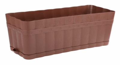 Ящик для цветов "Изюминка" 12л прямоугольный (коричневый) (уп.14)