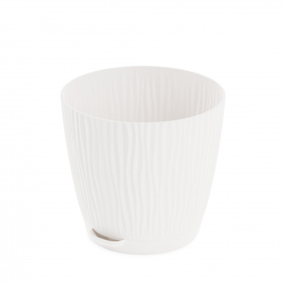 Горшок цв. "Флис" с прикорневым поливом 1,2л (белый) пласт (уп.24)