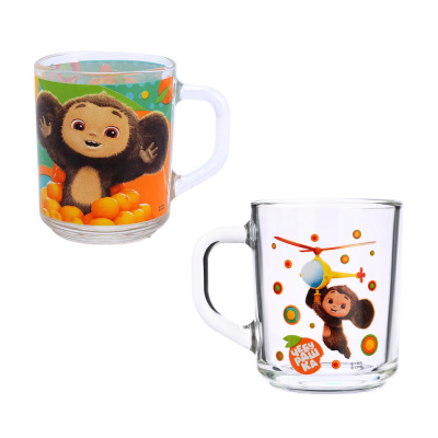 Кружка "Чебурашка" 230мл, стекло (20/20)