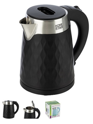 Чайник 1,7л Homestar HS-1021 черный, двойной корпус (1/12)