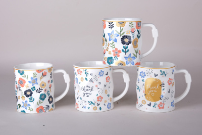 Кружка 450мл микс фарф. (4цв) (фарф.) (12/48)