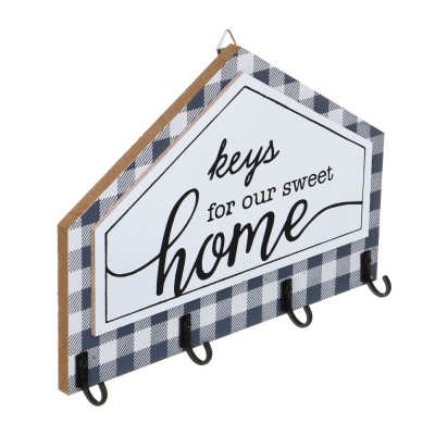 Ключница открытого типа на 4 крючка, МДФ, 20х14х0,8 см, арт.1-2(4/144)