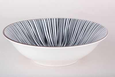 "Line" Салатник 17см 510мл черный  фарф.(12/60)