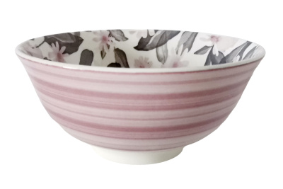 "Ofelia pink" Бульонница 15см 600мл  фарф (6/48)