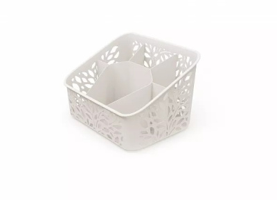 Органайзер настольный Leaves (молочный) (пластик) (1/24)