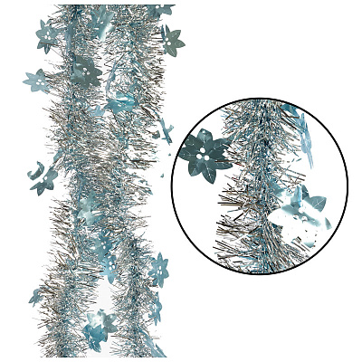 Мишура со снежинками "Новый год"  бирюза (1/10)