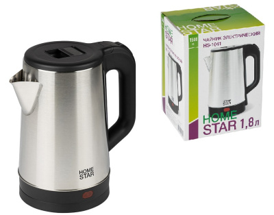 Чайник Homestar HS-1041 (1,8 л) стальной, черный (1/12)