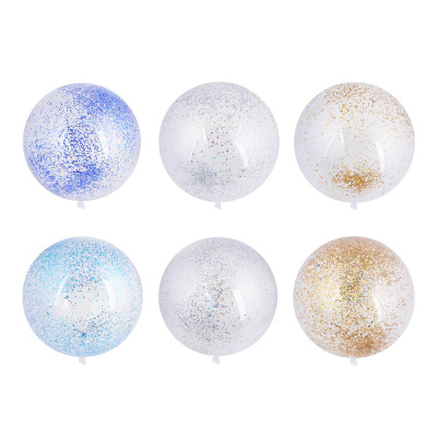 Шар воздушный, 18" с наполнителем фольгированным конфетти и декором, 6 цв (12/600)