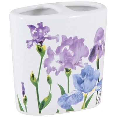 Держатель для зубных щеток "Ирисы"10,2*10,2*5,7см TBH-IR, керамика "Рыжий кот" (1/4/24)