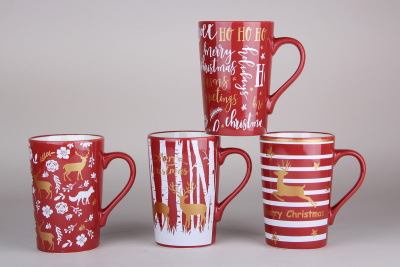 Кружка 440мл микс Новый год (фарф.) (12/48)