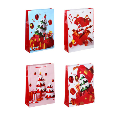 Пакет подарочный бумажный, с ламинир. нанесением, 32х44х11 см, 4диз, арт 2 СНОУ БУМ (1/12/300)