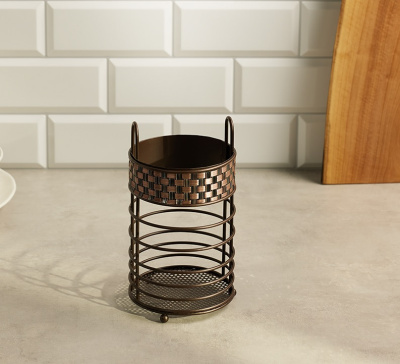 Подставка для столовых приборов "Плетенка", металл 20*10,5см (1/60)