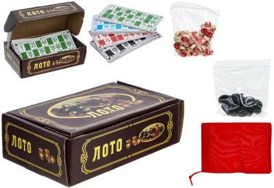 Игра настольная "Лото" L19 W11 H5см (дерево,бумага,текст.мат.) (1/60)