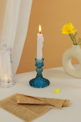 Подсвечник из стекла, 3,5х8х10,5 см, арт.09-43 (1/60)