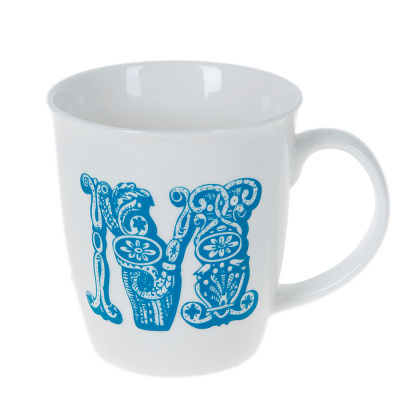 Кружка 400мл "Алфавит" трансп.уп. (фарфор) (12в) (12/48)