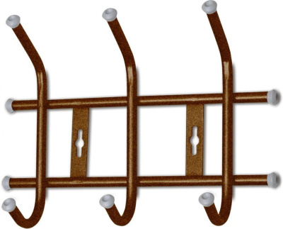 Вешалка настенная 3 крючка (бежевый металлик) (1/5)