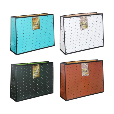 Пакет подарочный, высококач. бумага, 59x44x16 см, 4 диз LADECOR (12/12)