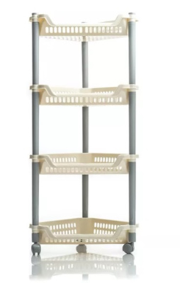 Этажерка угловая 4-х секц. (на колесах) пластик(4)