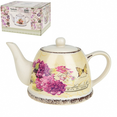 Чайник 1000мл "Целебная гортензия" 24*15,5*13,5см заварочный п/у (кер) (1/12)