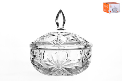 Ваза сервировочная с крышкой 13.5х12.3см (стекло) (1/24)