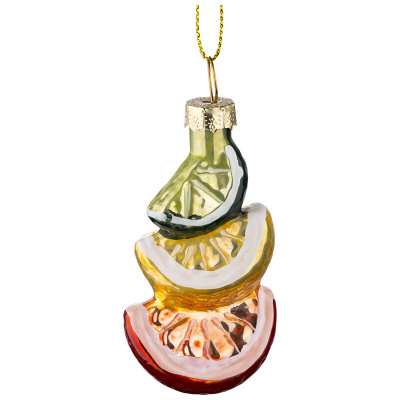 Украшение елочное "Цитрус" 6*6*10,9 см (стекло,мет.) (1)